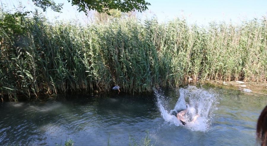 Sıcaklara dayanamayan vatandaş tabiat parkına akın etti