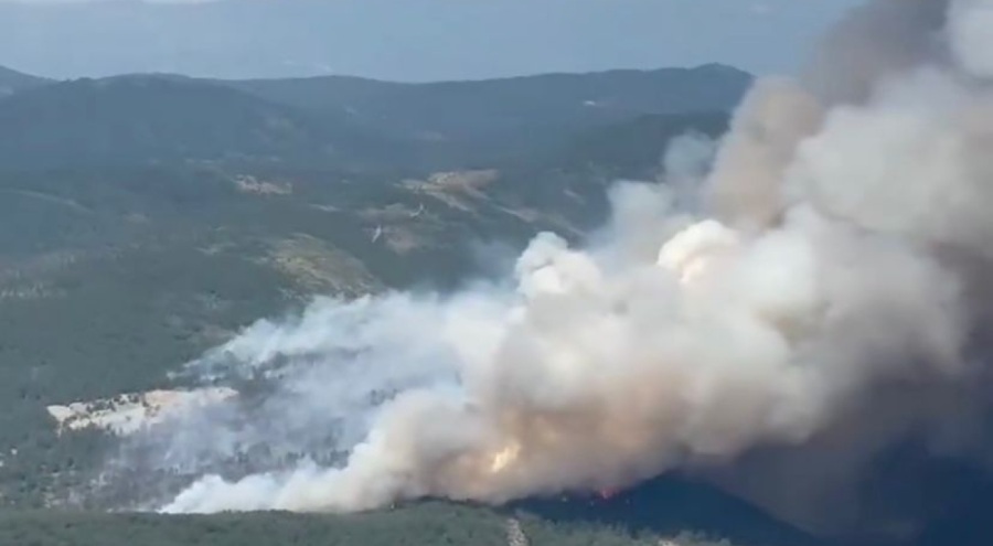 Bursa'daki orman yangının boyutu havadan görüntülendi