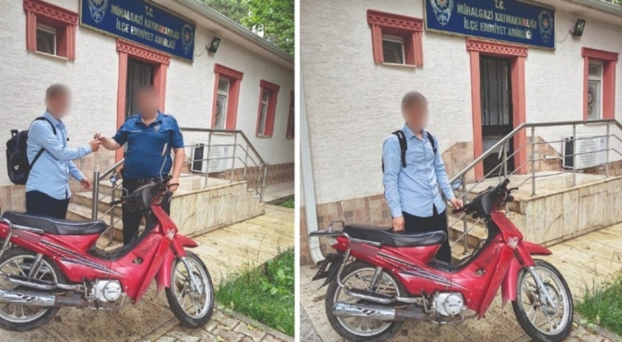 1 yıl önce çalınan motosiklet bulundu!