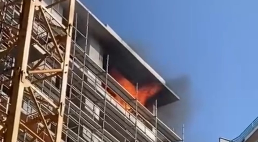 Bursa'da inşaatta korkutan yangın!
