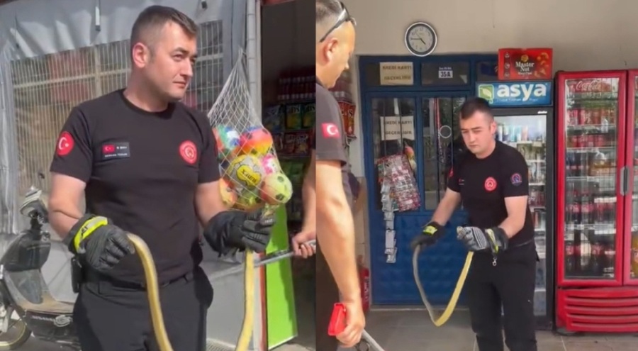Markete giren yılan paniğe neden oldu