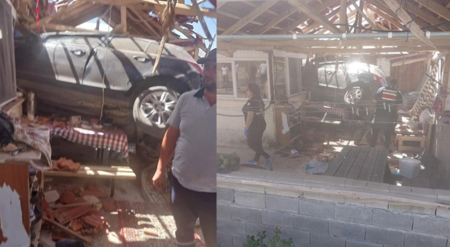 Otomobil eve girdi, kahvaltı yaparken hastanelik oldu