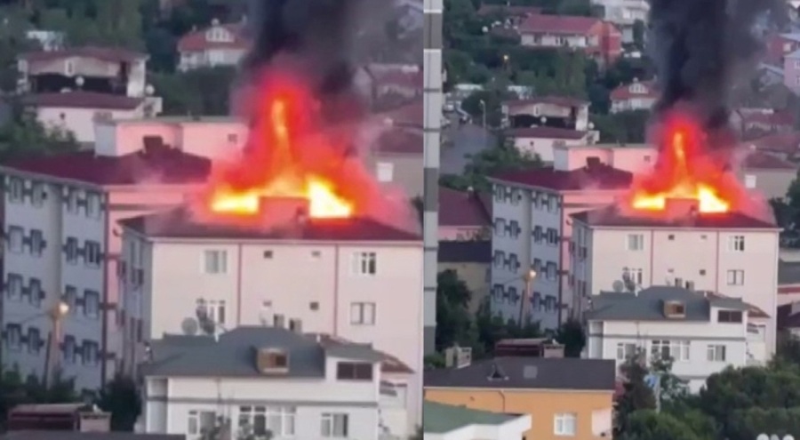 İstanbul'da 5 katlı binada yangın paniği