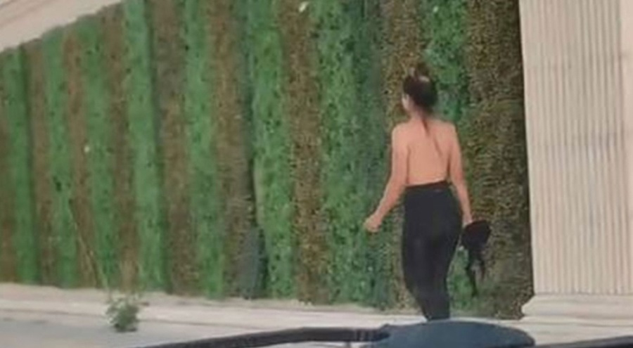 Sokakta üstsüz kadın şoku! "Beni siz delirttiniz"