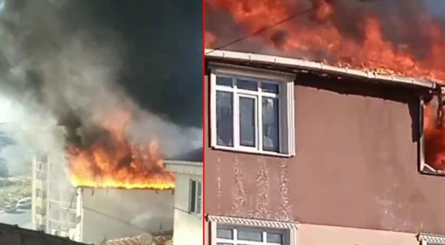 4 katlı binada yangın