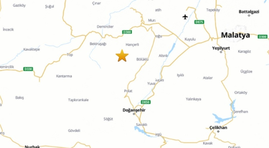 Malatya'da 3.9 büyüklüğünde deprem