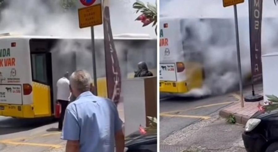 İETT otobüsünde yangın paniği! Yolcular tahliye edildi