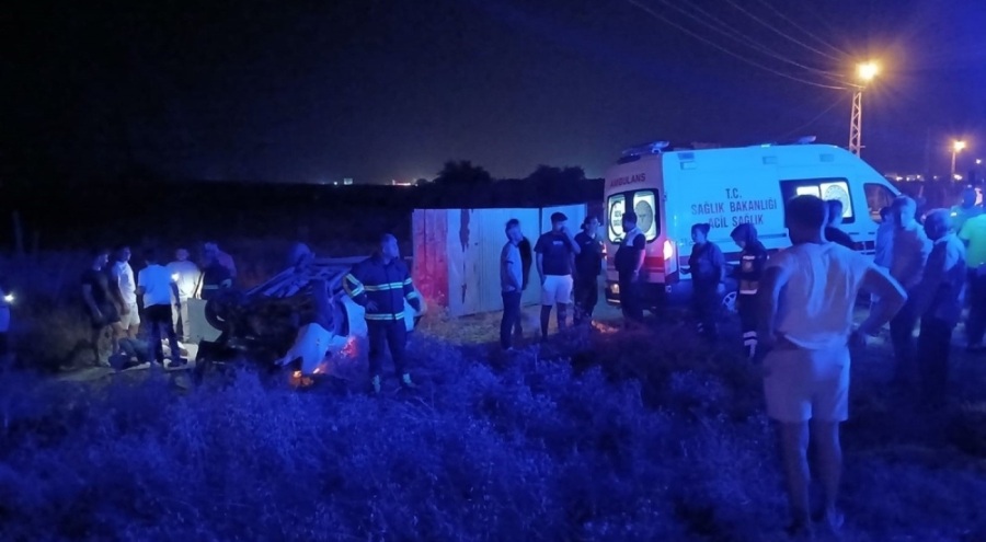 Hatay'da otomobil takla attı