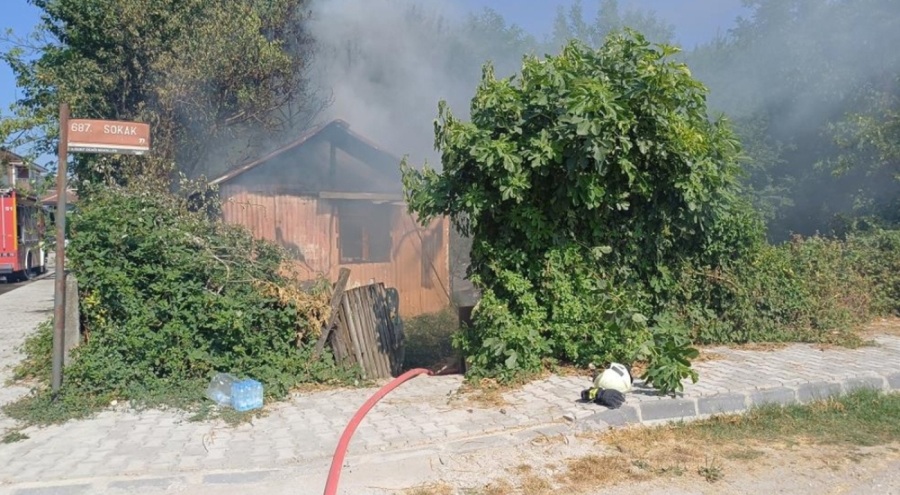 40 yıldır beslediği güvercinleri yangında telef oldu