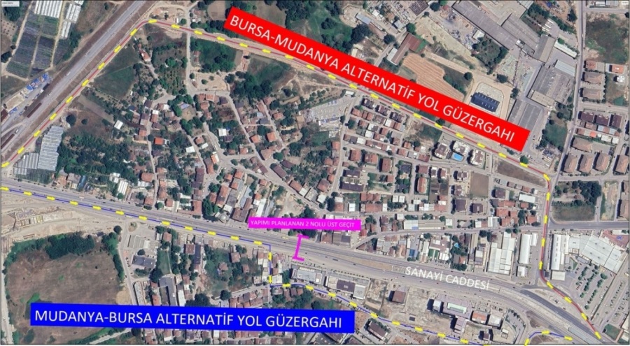 Bursa - Mudanya yolu Sanayi Caddesi trafiğe kapatılacak