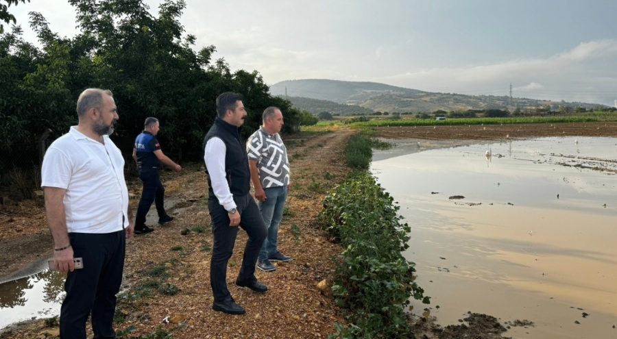 Yenişehir Belediye Başkanı Özel selin vurduğu tarım alanlarını inceledi