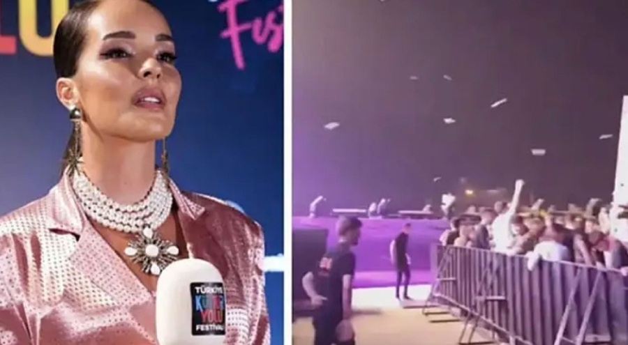 Van'da konser veren Bengü "Ne Mutlu Türk'üm diyene" dedi, sahneye pet şişe fırlatıldı