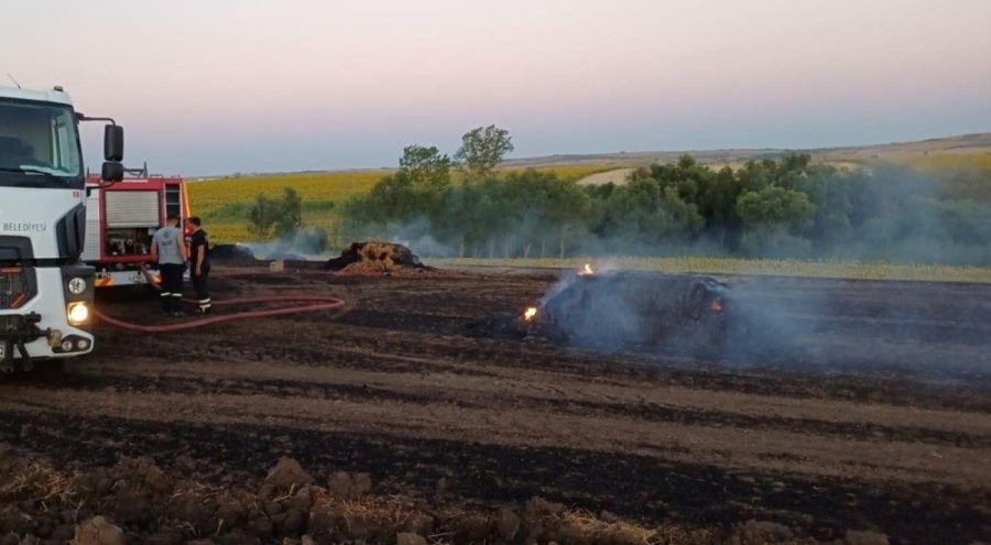 Tekirdağ'da anız yangını!