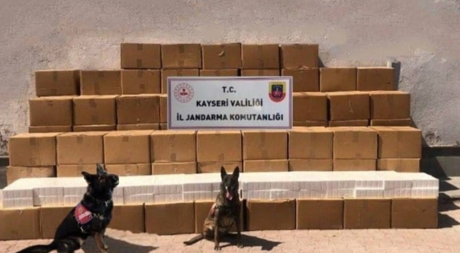 Kayseri'de 61 bin 500 paket kaçak sigara ele geçirildi
