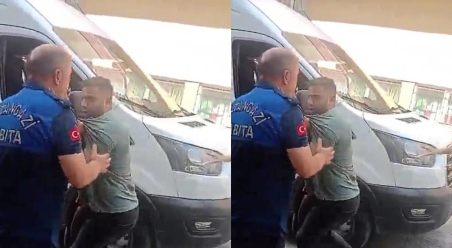 Zabıta ekiplerine yumruklu tekmeli saldırı