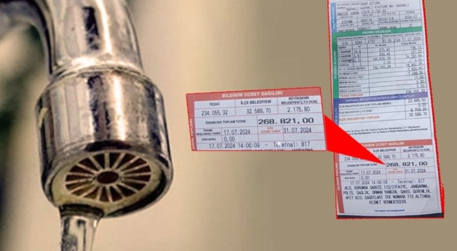 Su faturası şoku: 268 bin lira!