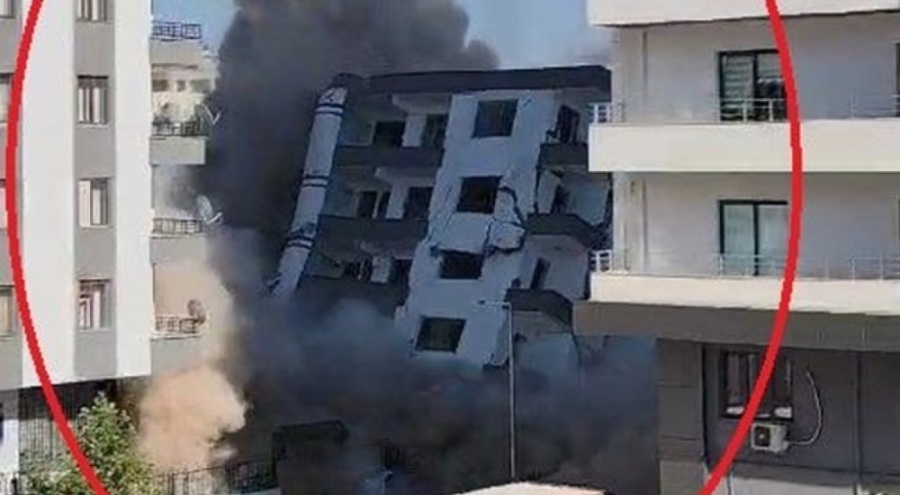 7 katlı bina, yıkım sırasında çöktü