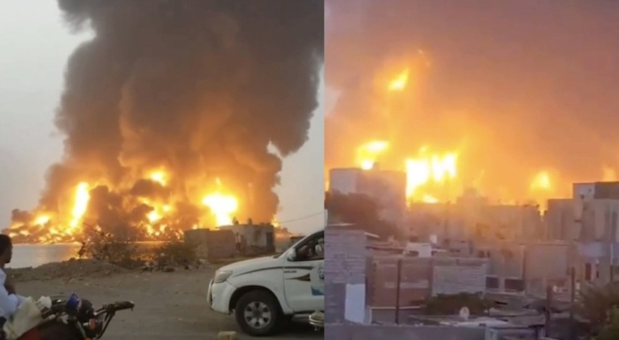 İsrail Yemen'i hedef aldı! Alevler gökyüzünü kapladı