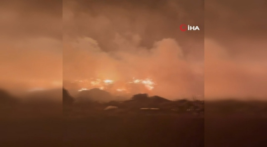 Çöp toplama alanında yangın