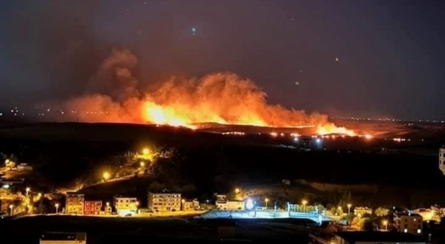 Diyarbakır'da anız yangını: Bölgedeki rüzgarın etkisiyle alevler yayıldı