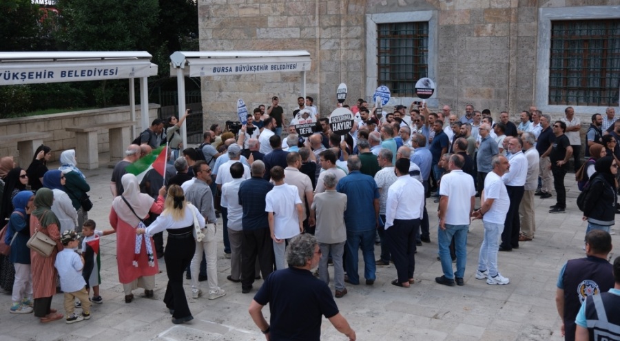 Bursa'da İsrail'e protesto