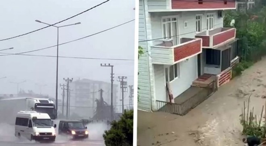 Trabzon'da şiddetli yağış heyelanlara neden oldu