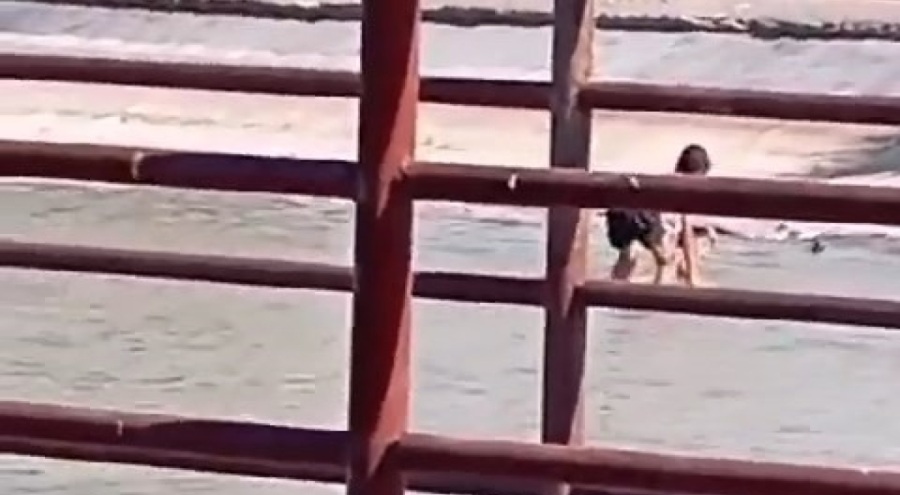 Bursa'da çocuklar yasak olan süs havuzuna girdi