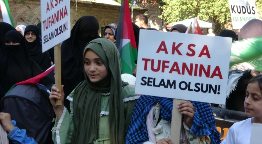 Bursa'da Filistin'e destek eylemi