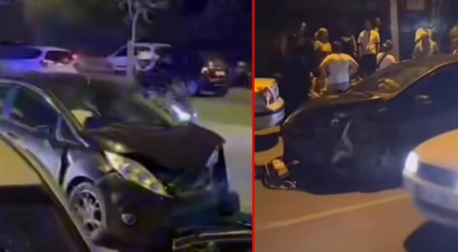 Refüjü aşan araç karşı yönden gelen araçla çarpıştı