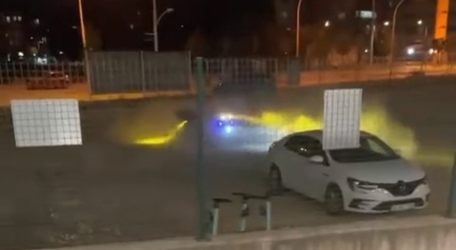Bursa'da dakikalarca böyle drift attı