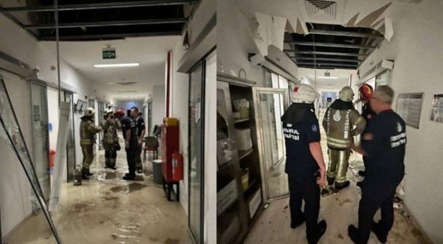 Hastanede tavan çöktü! Bebekler tahliye edildi