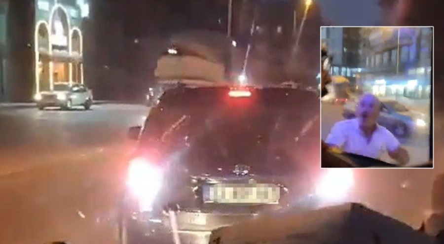 Ambulansın önünü kesip camı yumrukladı