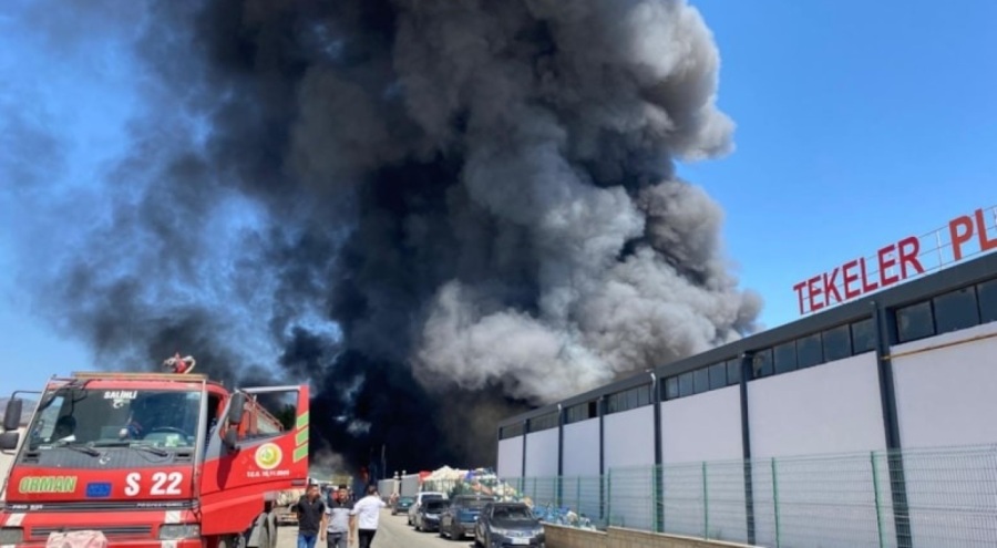Üzüm işleme tesisinde yangın!