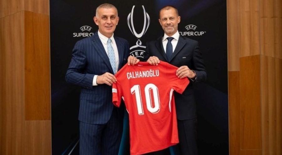 TFF Başkanı Hacıosmanoğlu, UEFA Başkanı Ceferin ile bir araya geldi