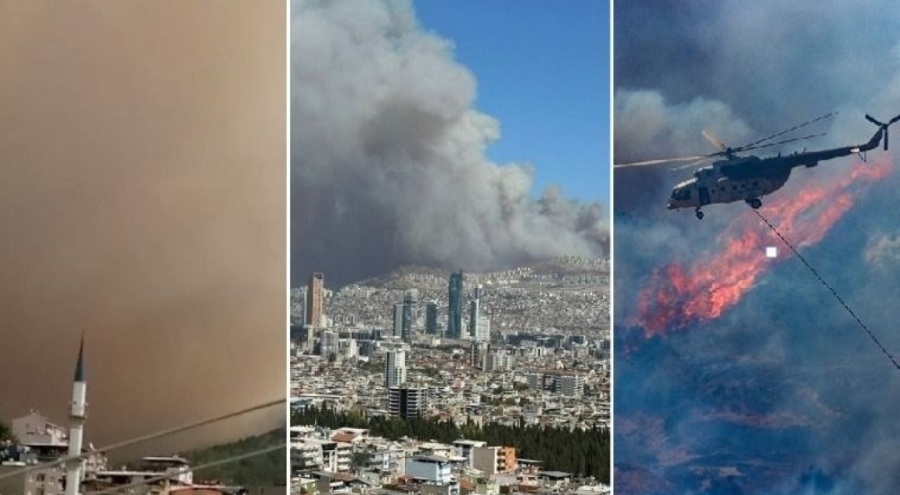 Karşıyaka'da orman yangını: Evler tahliye ediliyor!