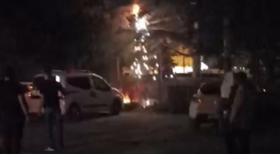 Bolu'da korku dolu anlar! Elektrik kabloları kıvılcım saçtı