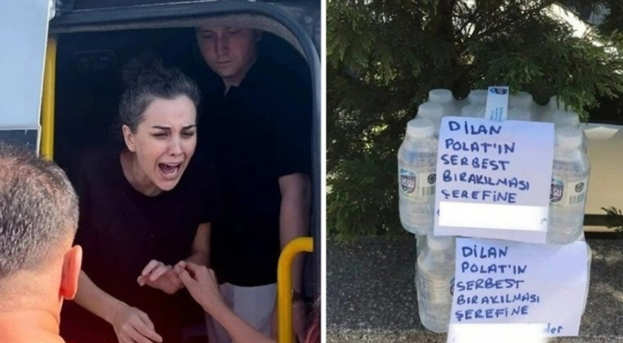 Tutuklu yargılanan Dilan Polat'ın tahliye edilmesinin hayrına su dağıttı