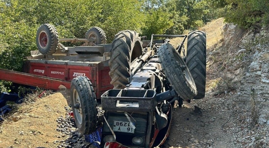 İnegöl'de traktör devrildi!