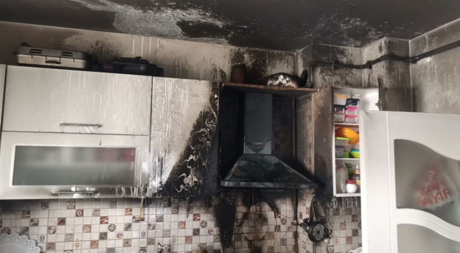 Mudanya'da mutfak yangını