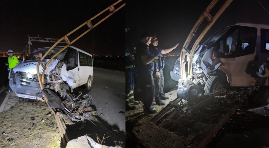 Minibüsün çarptığı motosiklet sürücüsü can verdi