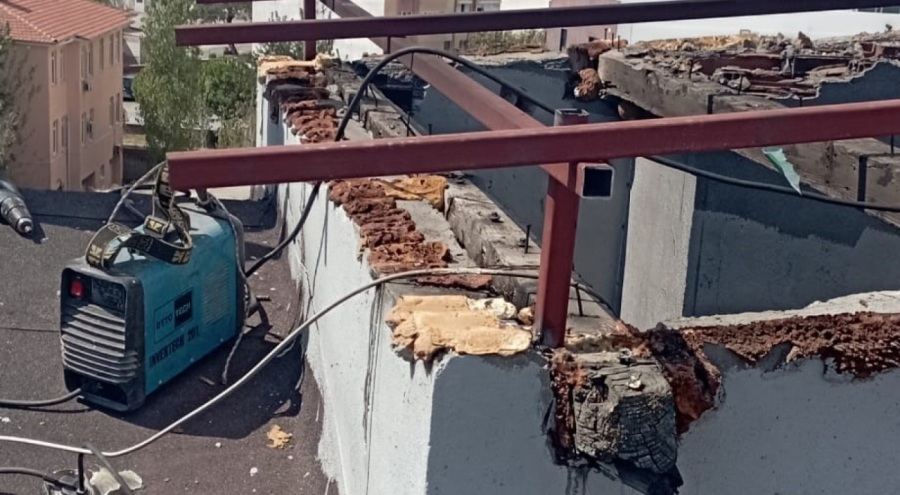 Apartman boşluğunda yangın