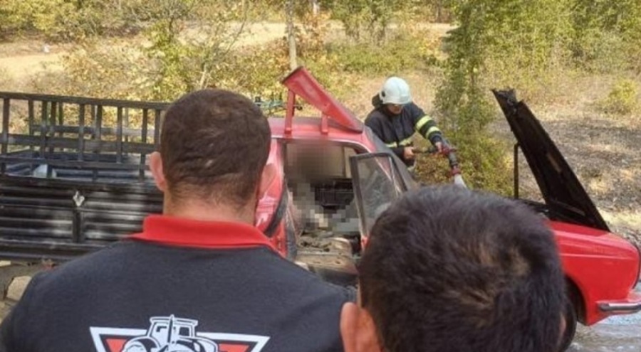Aracında yanmış halde ölü bulundu!