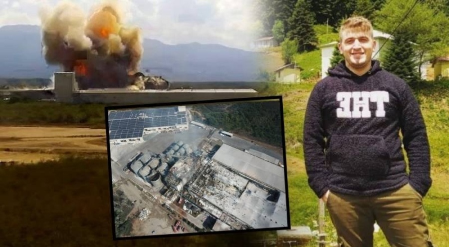 Patlama anı havadan görüntülendi, o fabrikadan geriye bu kareler kaldı!