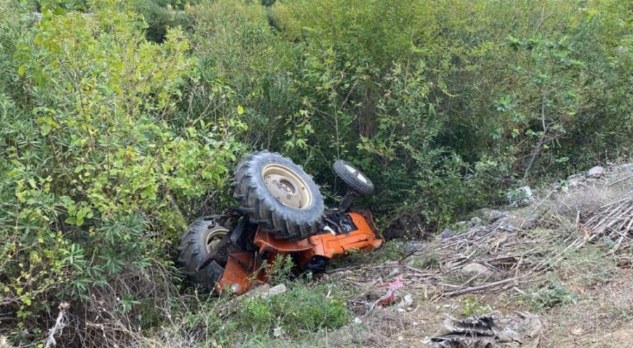 13 yaşındaki sürücünün kullandığı traktör şarampole uçtu