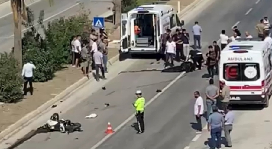 Tarım aracı ile motosiklet çarpıştı