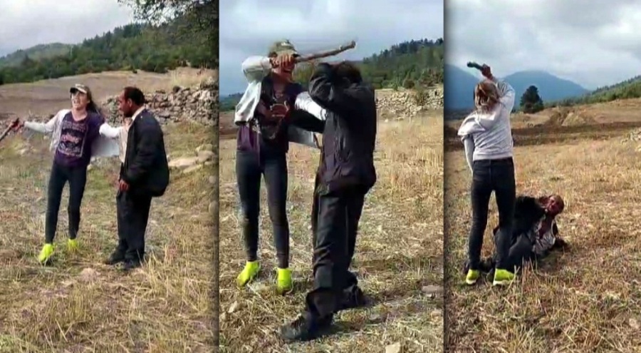 2 kız kardeş çobanı darbedip kayda aldı!