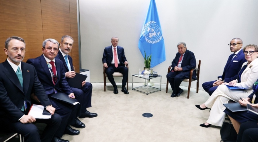 Cumhurbaşkanı Erdoğan BM Genel Sekreteri Guterres ile görüştü