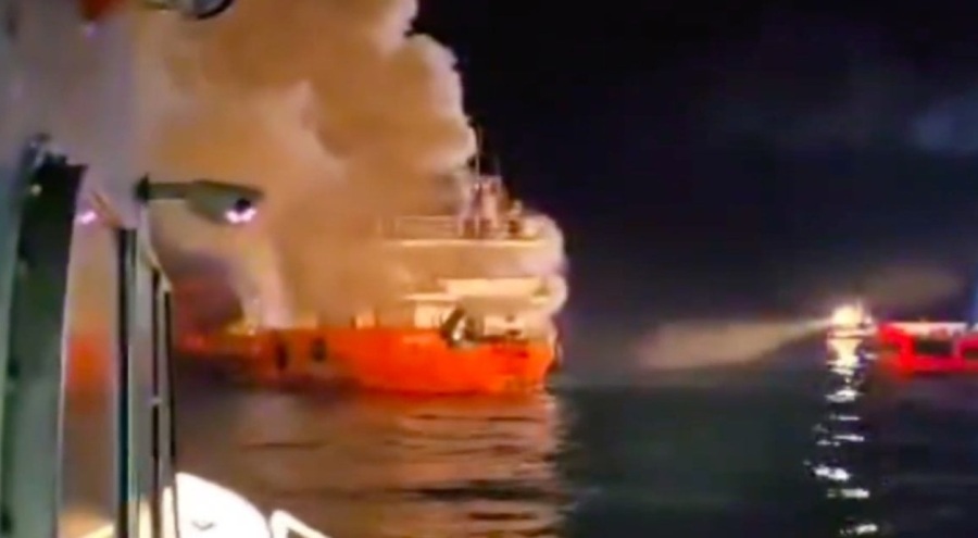 62 metrelik gemi seyir halindeyken Şile açıklarında alev aldı!