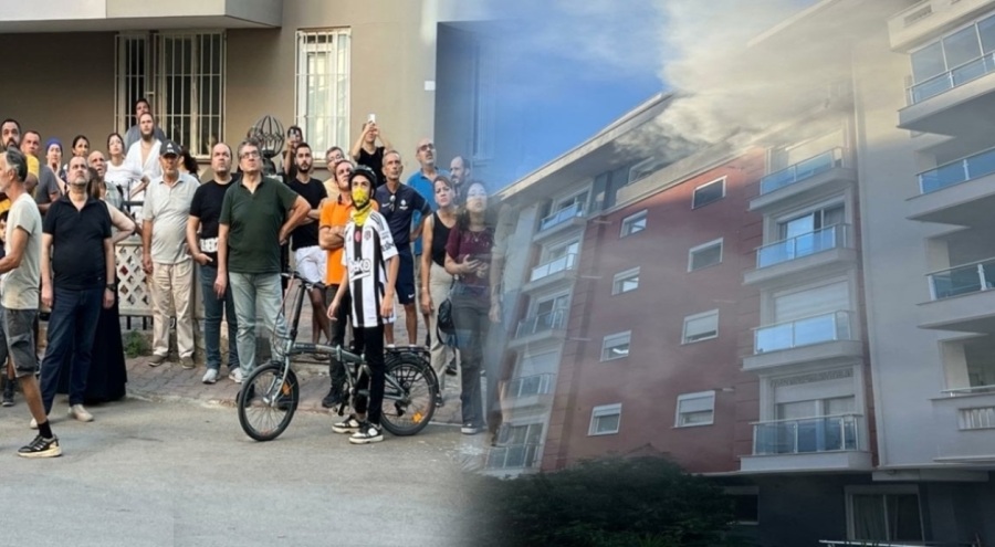 Yanan daireden 3 çocuğu komşular kurtardı