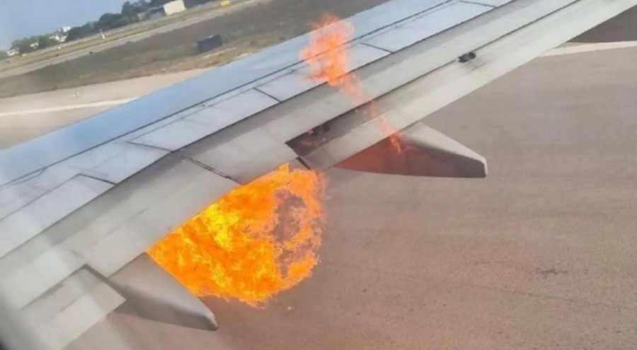 RyanAir uçağı taksi yaparken alev aldı!